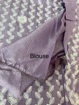 Soft kota checks saree with embroidery - SVTS24 Lavender