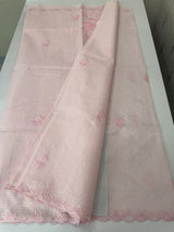 Moonga Kota checks saree with applique woek MMC457 - PastelPeachPink