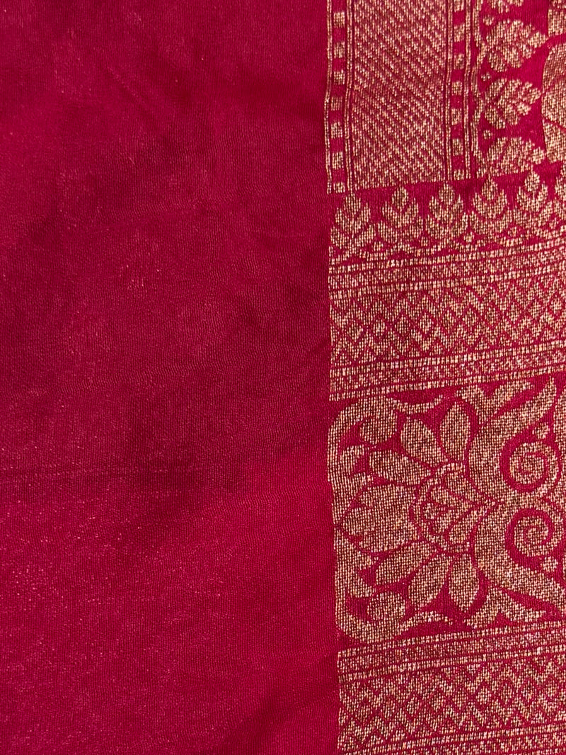 Banarasi viscose Georgette saree MKGS611- ParrotGreen to Pink