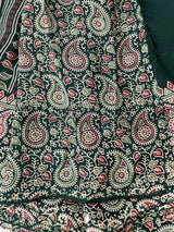 Semi modal silk saree with mirror work - MMB502 Green