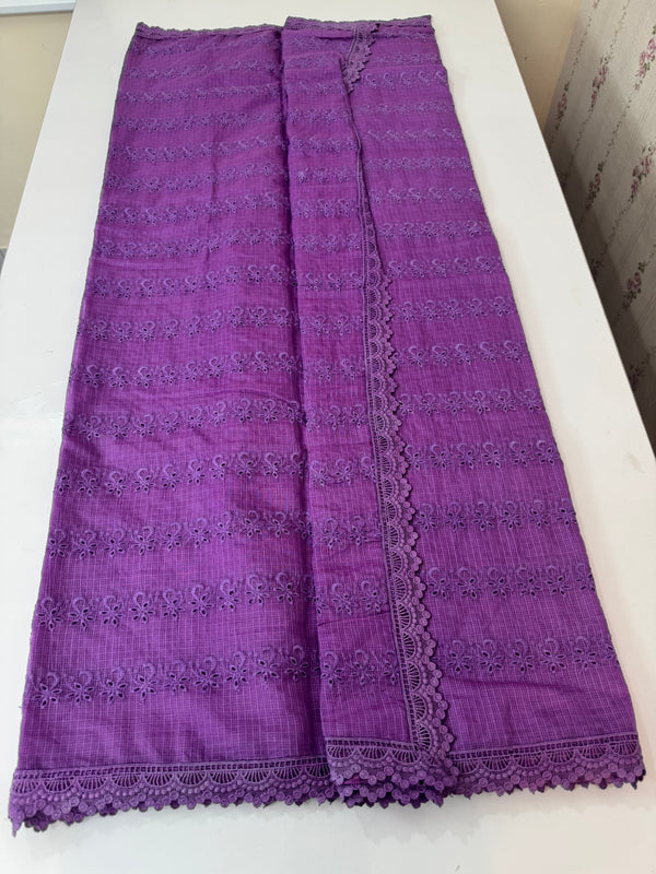 NetKota Hakoba saree with lace border MS6713- Purple