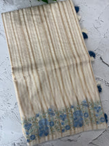 Mul chanderi saree with embriodery & zari lines MSH275