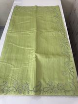 Semi tussar saree with applique borders MSH999 Green