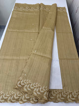 Semi tussar saree with cutwork MSHK566 Chiku