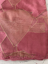 Glass organza saree with thread work- MOS330 PeachPink