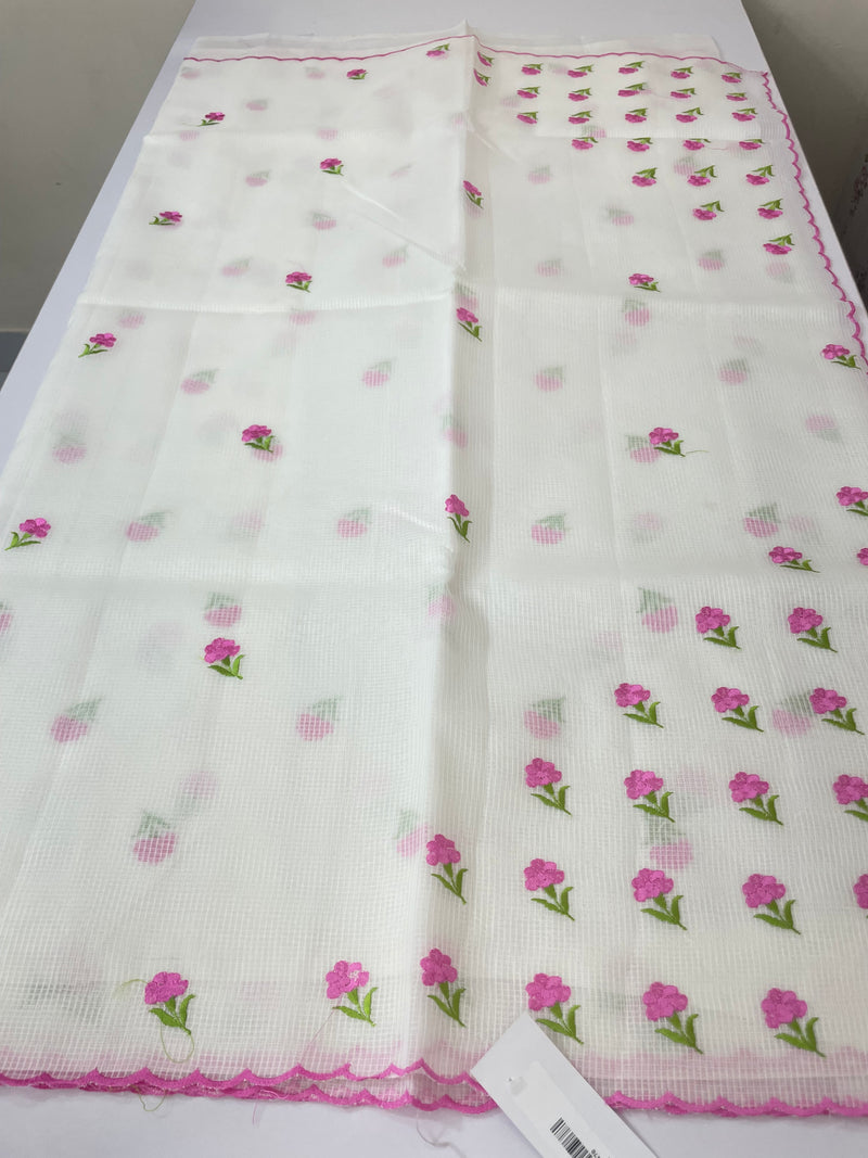 NetkKota saree with embroidery MS6868- Pink