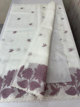 Tissue mix soft silk saree with applique work MTSS5432