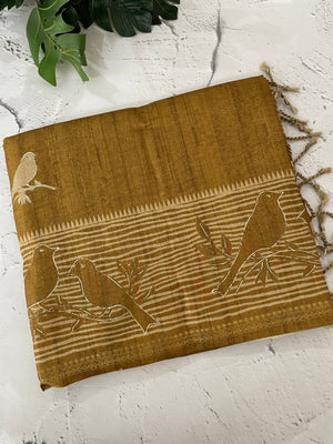 Printed Blended tussar saree - MS8635