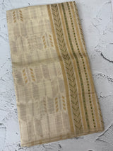 Semi chanderi tussar saree with brocade pallu and blouse MKT891 (2) Green