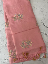 Tussar finish soft silk saree with thread embroidery MTS568
