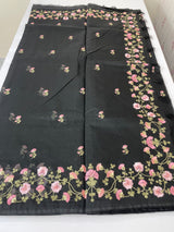 Supernet embriodery saree SSPNERM Black