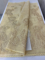 Organza saree with tissue applique work MS5081 - Ivory