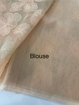 Viscose organza saree with thread work - MSH925 Peach 1