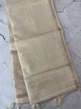 Soft silk saree with small zari borders  MSG6162(2) PearlCream