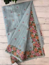 Embriodery Kota Silk Cutwork saree SBLCYTM- PastelBlue