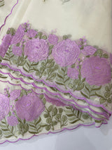 Mul chanderi embriodery saree with scalloped borders MSH176
