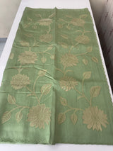 Blended Tussar silk saree with tissue applique work- MSH193 DuskyGreen