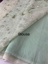 Kota silk saree with embroidery MSH199 - PastelGreen