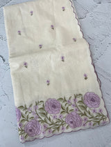 Mul chanderi embriodery saree with scalloped borders MSH176