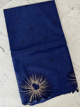 Organza saree with embroidery borders MOS4765 NavyBlue