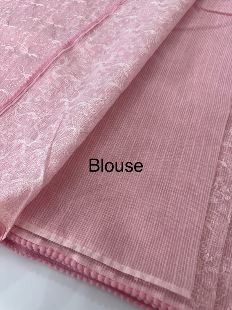 NetKota thread work saree MS22100- Pink