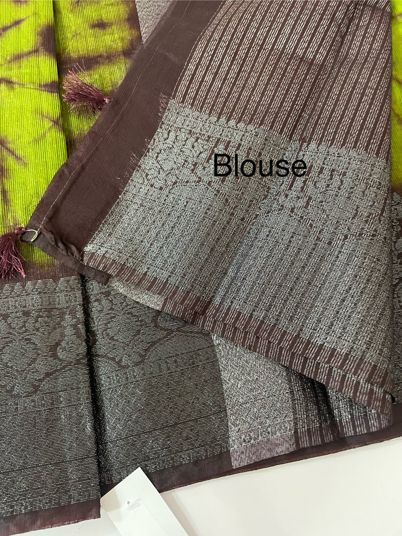 Tie & Dye semi silk sarees  MSS9876