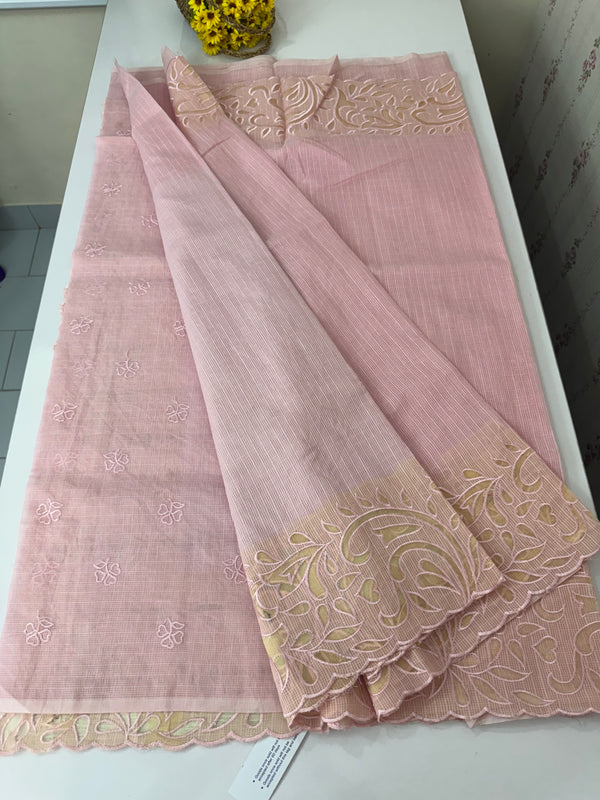 Soft kota silk saree with applique work MS85432