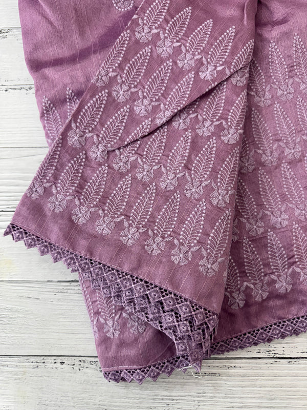 Art silk saree with embroidery SVTS26 DuskyLavender