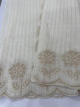 Mul chanderi saree with applique work MSH175 - White