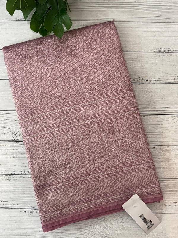 Banarasi semi katan saree in silver zari MS14667- Pastel OnionPink