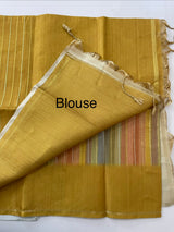 Multi color Semi soft silk saree with borders MSS590