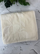 Mul chanderi applique work saree MS5541- Offwhite