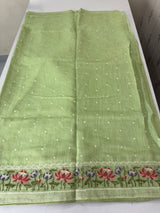 Semi linen saree with embroidery- MS15167