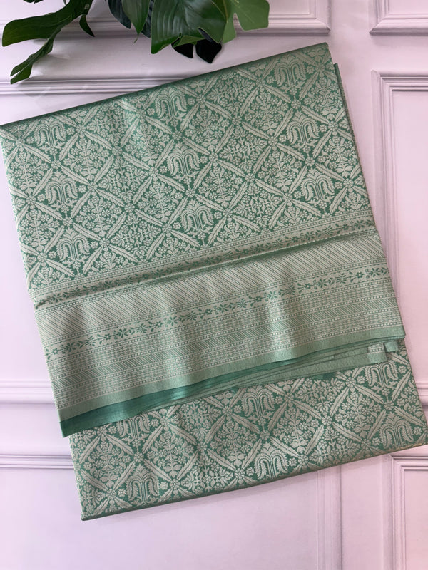 Banarasi semi katan saree MBWS119 PastelGreen