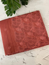 Cutwork Semi tussar saree MTSS657 ReddishPeach