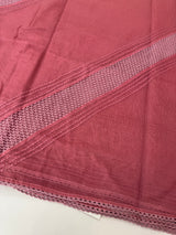 Supernet saree with crochet work and lace border MCJ5433 - PeachyPink (Design - Diagonal Crochet)