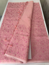 Moonga checks saree with embroidery MSH219 - Pink1