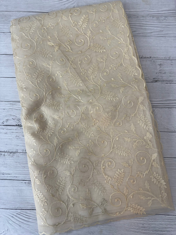 NetKota thread work saree MSH106- Pastel Beige