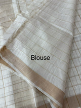 Soft blended tussar saree  MKT121 - checks