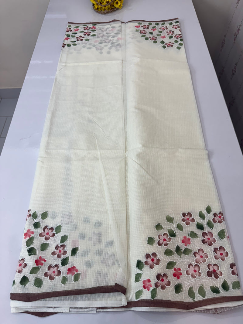 Soft kota saree with handpainting MNEKS499