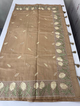 Cutwork Raw silk saree MSH228(2) Chiku