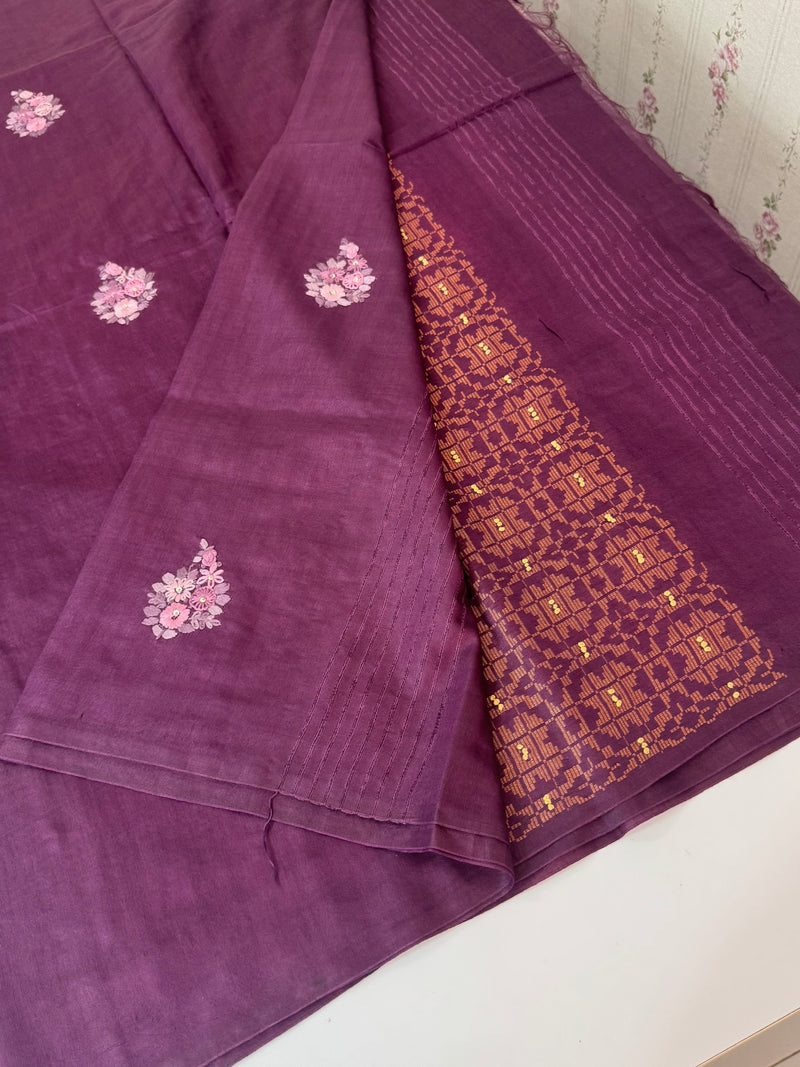 Semi tussar saree with Handwork MS44500