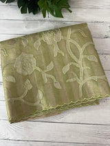 Tissue Silk applique work saree MSH133 Design 3- LightGreen