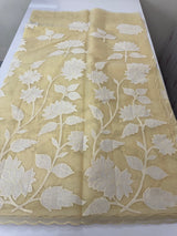 Semi organza saree with appliqué work - MSH906 Beige(2)