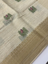 Jamdani silk Cotton Saree MS12567(2) Wine birds