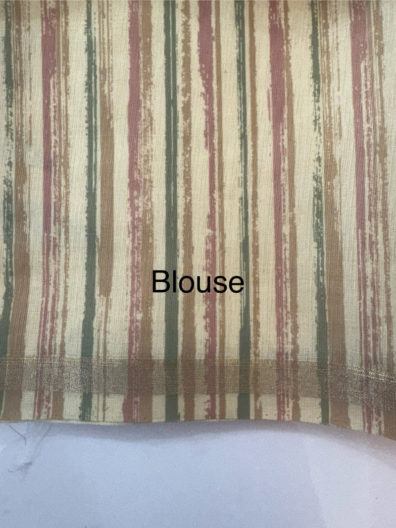 Blended tissue-tussar silk saree with french knots, sequence and bead work - MS19965