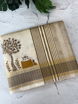 Blended tussar silk saree with embroidery- MSH490