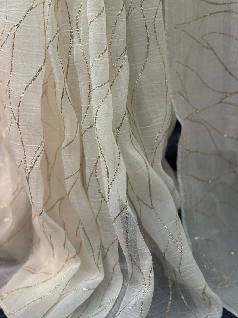 Semi organza saree  MOS8544 White