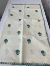 Mul chanderi embriodery saree with scalloped borders MSH290