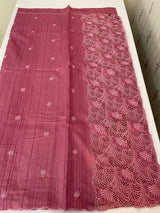 Cutwork Semi tussar saree MTSS657 BerryPink